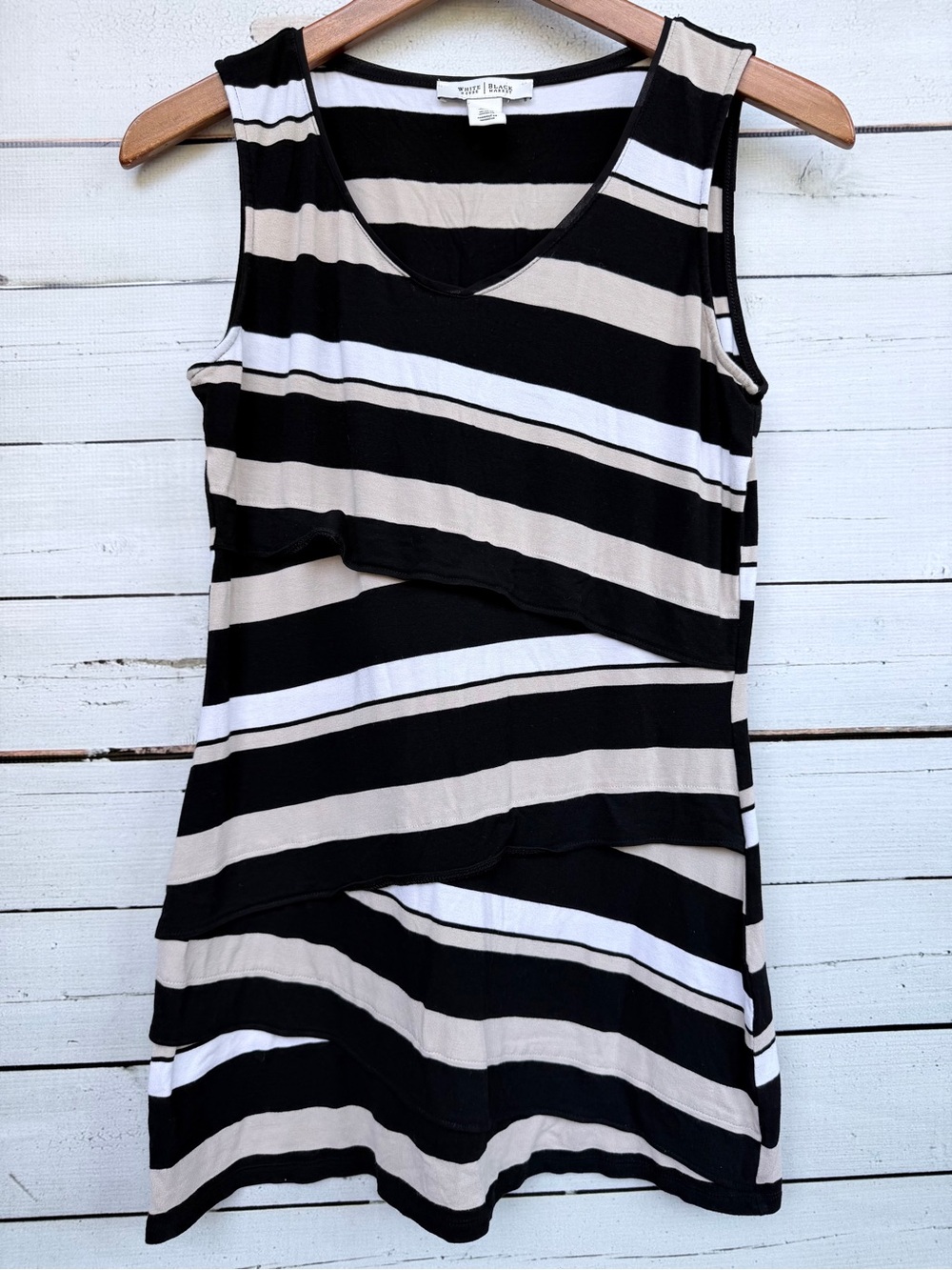 White House Black Market Sleeveless Asymmetric Tiered Bodycon Mini Dress - Small
